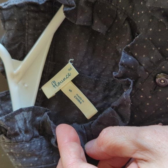 Flounce romantic ruffle button down top - Picture 3 of 9